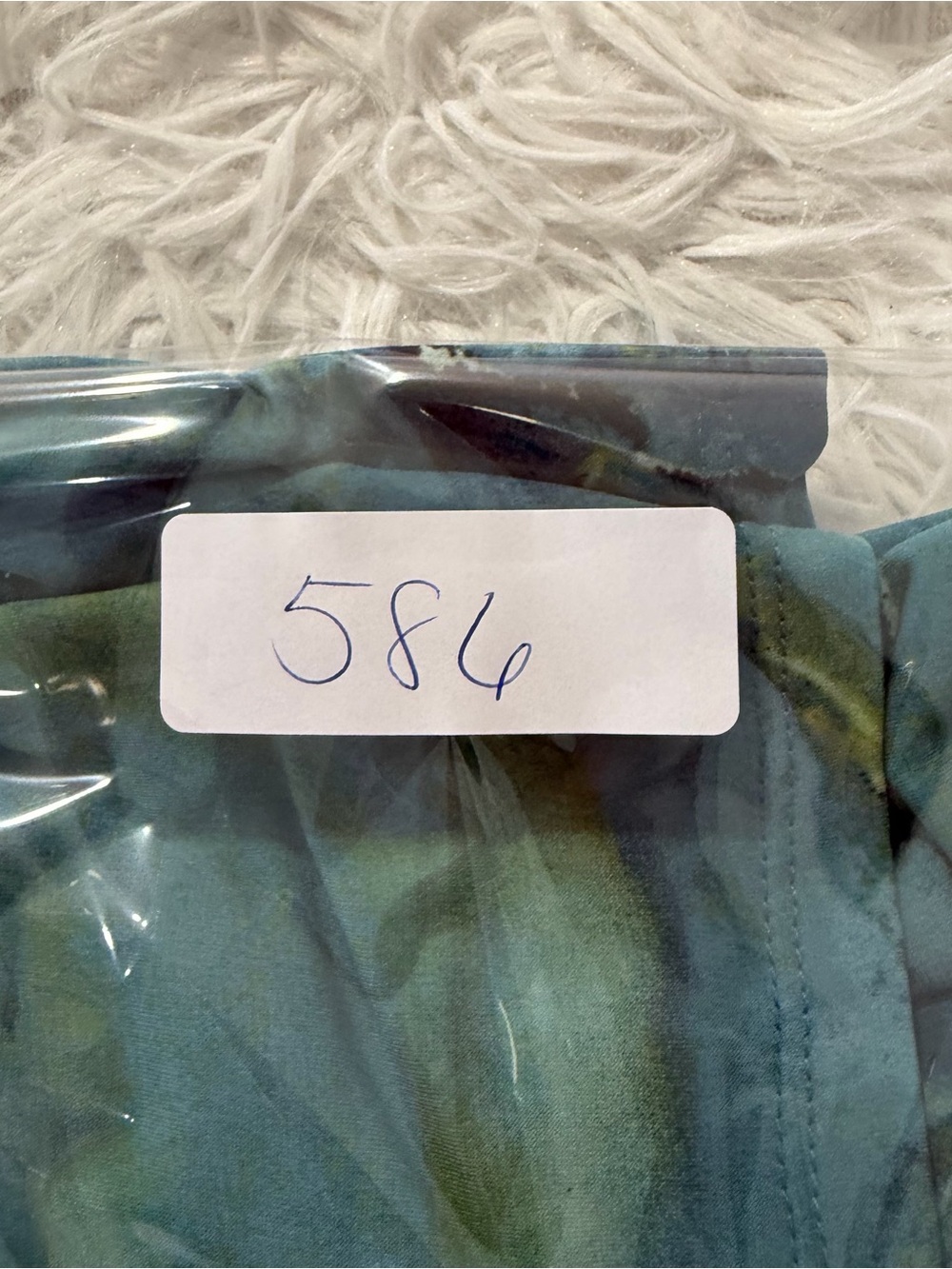 Susan Graver Womens 3X Liquid Knit Long Sleeve Top Teal Green Marble Stretch - Picture 7 of 7